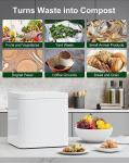 Odor Free Food Cycler Electric Indoor Composter 3.3L White With Induction Motor