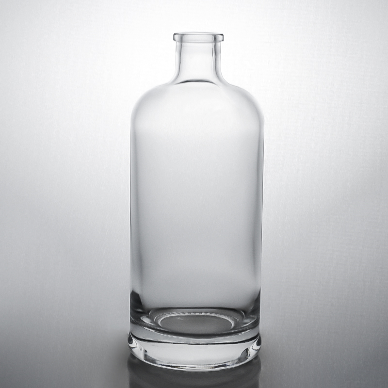 Custom Shape Glass Collar Material Manufacture Grade Liquor Bottles with Custom Caps