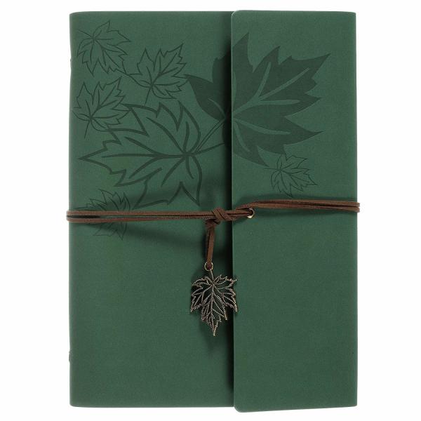 6 Ring Binding Travel Journal Notebook Maple Leaf Embossed Logo With Retro
