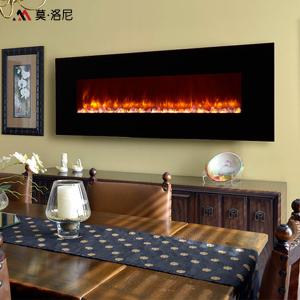 China 2380mm Wall Fireplace Heater LED Tech Wall Surface Mounted Electric Fireplace CE factory