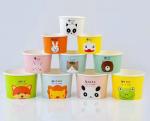 Biodegradable 280ml Ice Cream Paper Cup With Plastic Lids Logo Printing