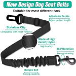 Durable Adjustable Stretchable Dog Car Seat Belt Custom Logo Dog Harness Belt