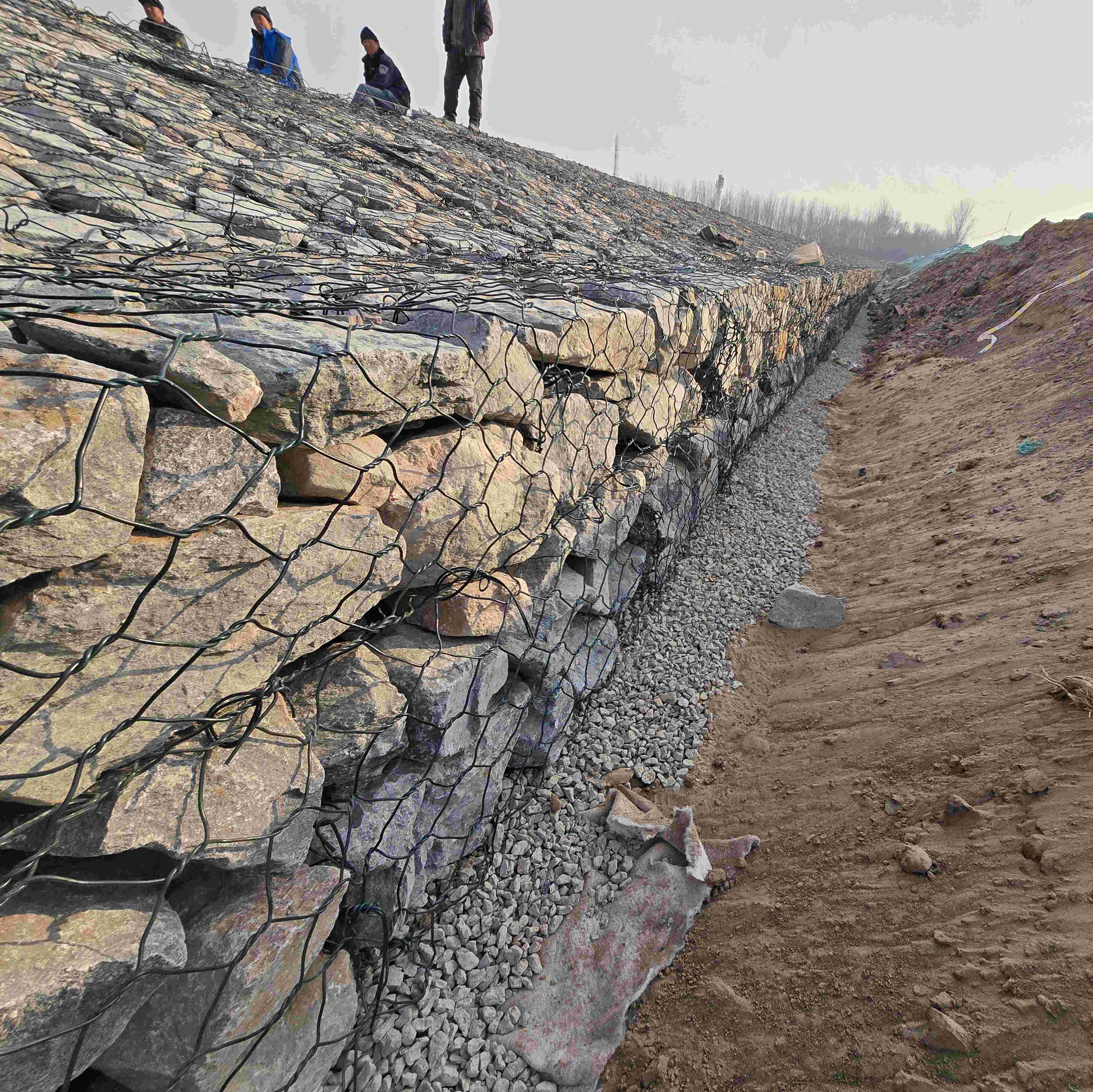 Galvanized Gabion Stone Cage Anti Corrosion Wire Netting For Landscaping Construction Projects
