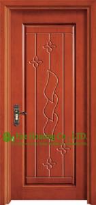 China Custom Mahogany Timber Veneer Wood Front Door For Villas, Smooth Surface Solid Wood Door factory