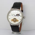 Leather Skeleton Automatic Mechanical Watches For Men Stainless Steel