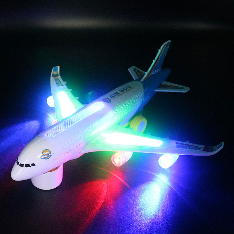 Children's Electric Toy Airplane A380 with Universal Wheels and Simulation Model