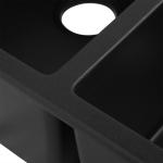 30 Inch Black Double Bowl Under Mount Composite Granite/Quartz Kitchen Sink
