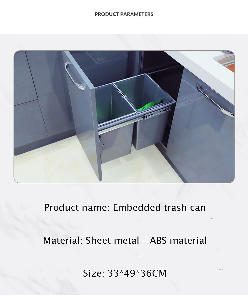 Pull Out Cabinet Rectangle Kitchen Waste Compost Bin Under Sink Waste Bin