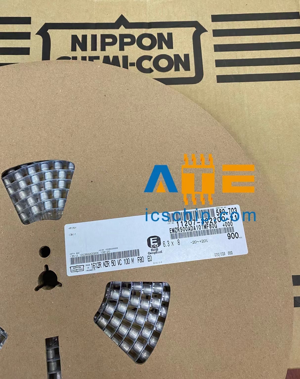 China EMZR500ADA101MF80G 100µF 50V Aluminum Electrolytic Capacitors Ral factory