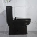 Hotel Siphonic One Piece Toilet Top Flush Floor Mounted Black 690x360x810mm