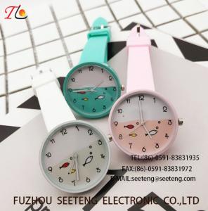China custom logo silicone plastic watch with all normal color available fashional watch Multicolor strap Cute watch factory