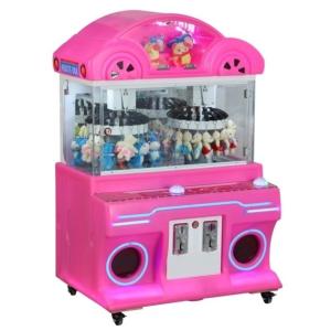 China Customized 110V/220V Coin Operated Mini Claw Machine 2 Players Lucky Planet Clip Prize Machine factory