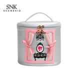 Lady Waterproof Barrel Shaped Cylinder PU Cosmetic Bag