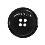 Large Plastic Resin Decorative Black Buttons 16l-32l Size With Logo Engraved
