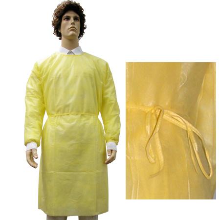 CPE Sterile Disposable Gowns Long Sleeves Isolation Gown 16-45gsm For Hospital &