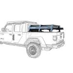 Silver Steel High Roll Bar Cover and Ladder for Roof Mounting on Pickup Truck