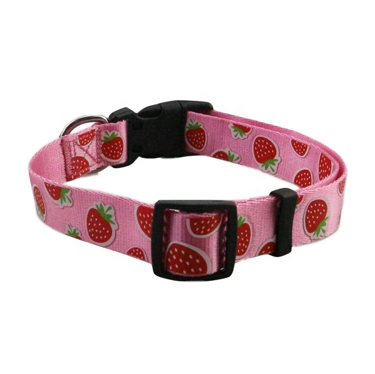 Custom Printed Woven Personalized Pet Collars Fancy Ribbon Dog Collars