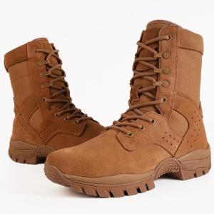 China Lightweight Composite Toe Military Boots Backpacking Brown Army Cadet Boots factory