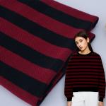 230cm Striped Knit Fabric French Terry 100% Cotton Autumn Winter Soft Wear