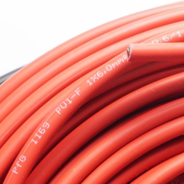 TUV Approved Single core black Solar panel PV cable wire 6mm²