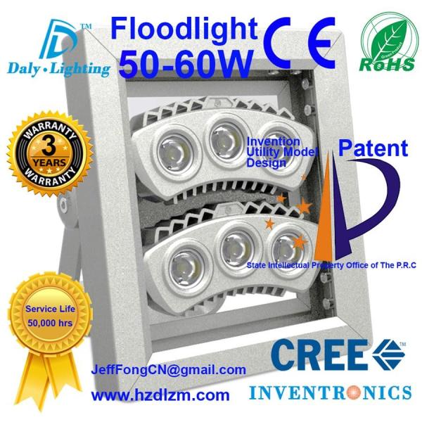 LED Flood Light 50-60W with CE,RoHS Certified and Best Cooling Efficiency