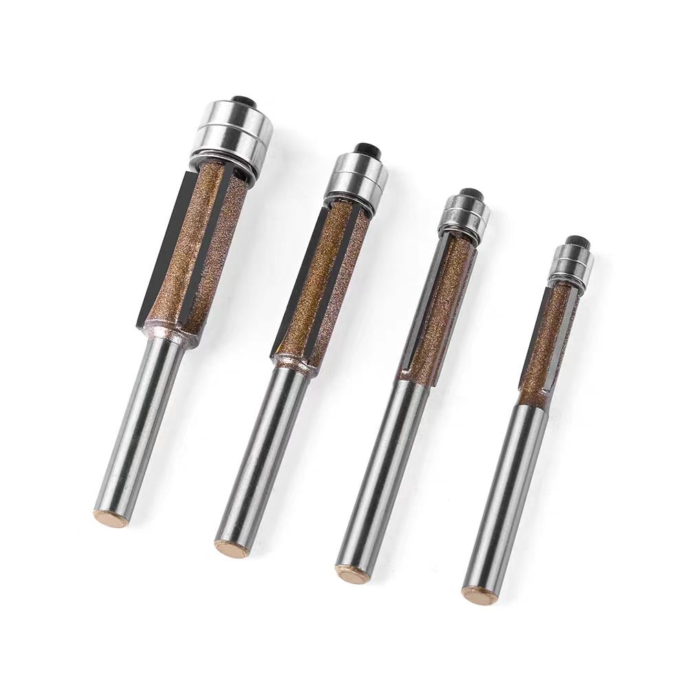 6mm 1/4 Handle Cnc End Mill Bits Double Bearing Woodworking Cutting Tools