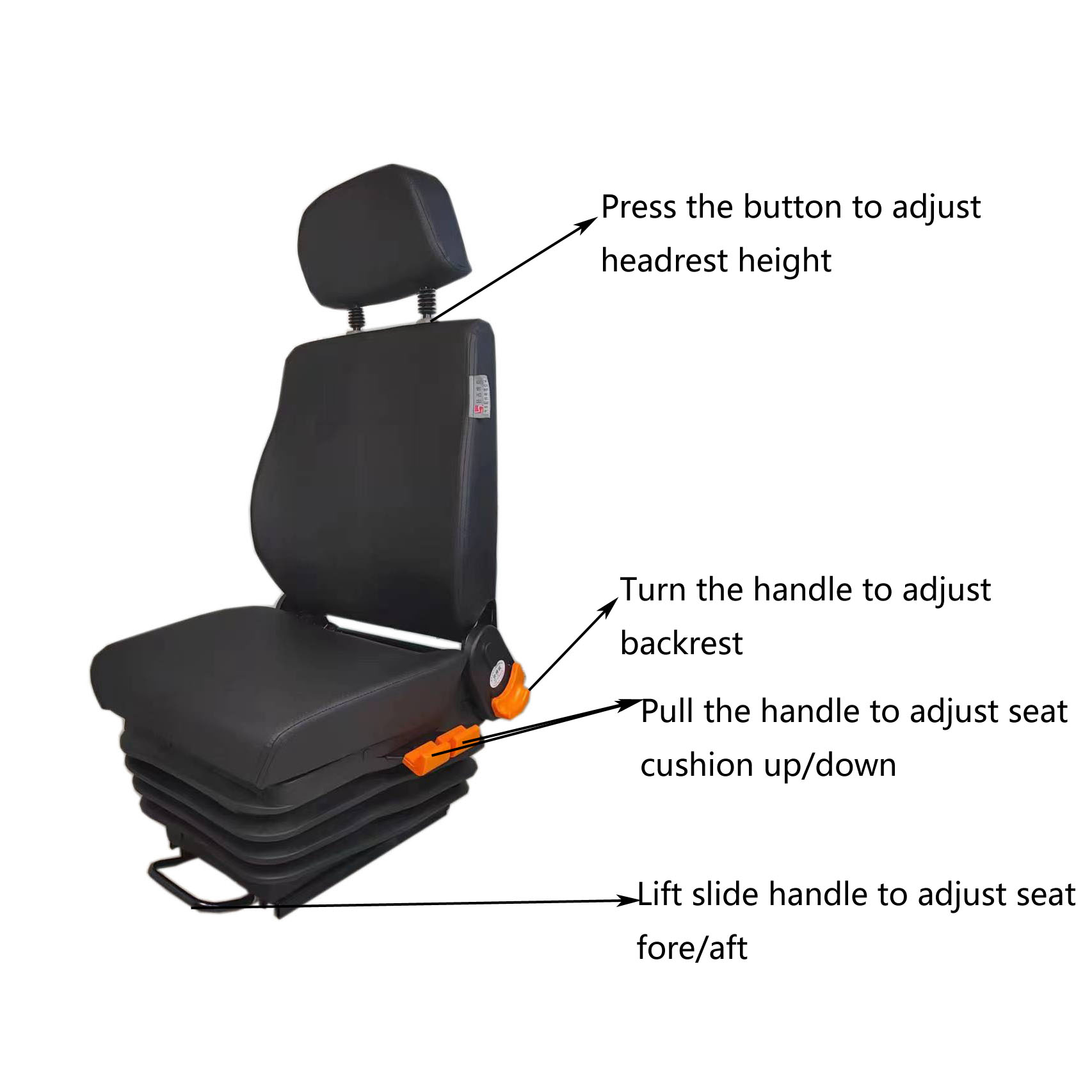 PU Universal Tractor Seat Customized Tractor Suspension Seat
