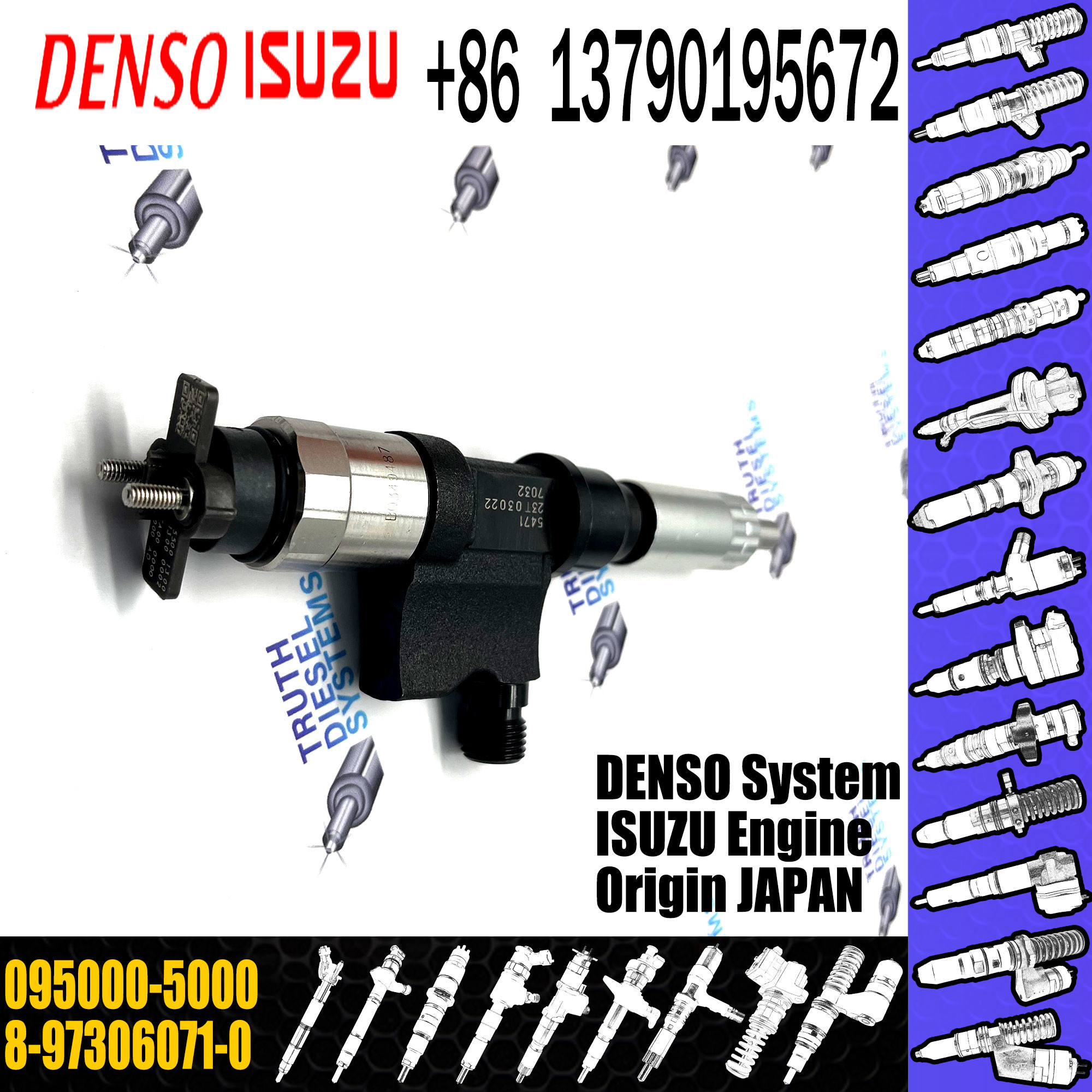 Common Rail Injector 095000-5000 095000-5001 095000-5004 8-97306071-0 8-97306071-7 ASSY FOR DENSO ISUZU