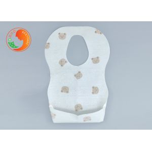 Lightweight Custom Printed Disposable Bibs Foldable With Catch Pocket Tear