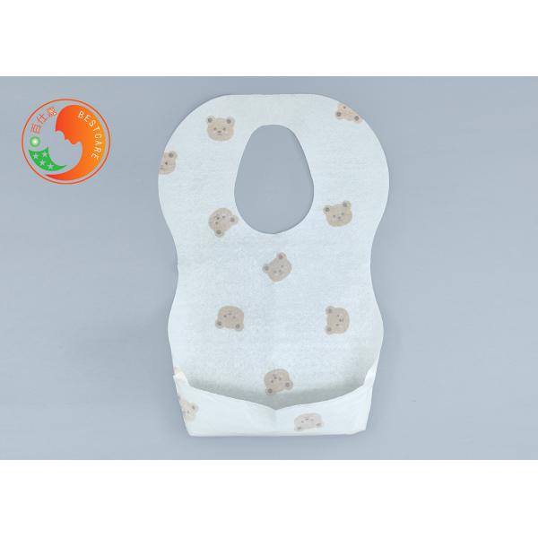 Lightweight Custom Printed Disposable Bibs Foldable With Catch Pocket Tear