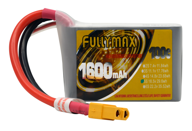 1600mah 18.5v 5s 100c Lipo Battery Fpv Rc Racing Battery Lipo Fullymax