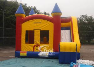 China Commercial Rainbow Bounce house with slide For Kids Outdoor Fun Fair factory