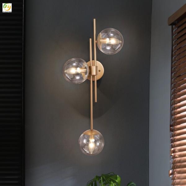 Simple Background Decorative Glass Post Modern Wall Light For Bedroom Living