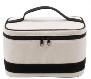 China canvas train case jewery bag traveling tote roomy interior holds factory
