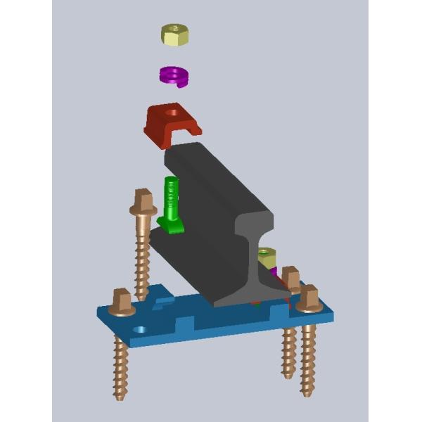 Railway Fast Clip Quick Clamp System 60Si2MnA Painting in Subway