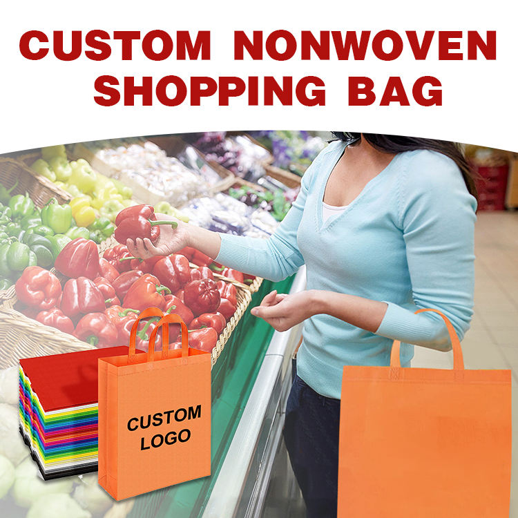 Eco Reusable Tote Custom Plaid Non Woven Shopping Bag with Ultrasonic Technology