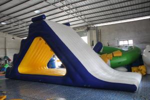 China Airtight Inflatable Slide For Water Games , Dark Blue Sealed Inflatable Water Park High Slide factory