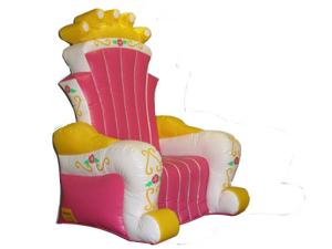 China Hot Melding Pink 0.9mm Pvc Tarpaulin Inflatable King Chair Sofa For Advertising factory