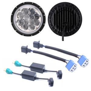 China Super Bright 60W 7” Jeep Wrangler Car LED Fog Lights With High / Low Beam Angle Eye factory