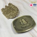 Engraved Belt Western Cowboy Buckles Sublimation 3D Gold Plated Metal