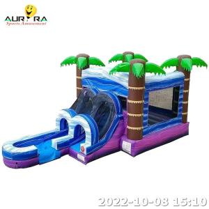 China Inflatable Commercial Palm Tree Bounce House Inflatable With Slide For Parties factory