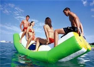 China Green And White Single Water Totter Inflatable Water Sports For 4 People factory