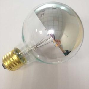 China G25 type filament led bulbs light dimmable in silvery mirror reflector glass factory