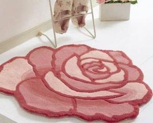 China Romantic Rose acrylic Handtufted home rug Mat Pink Color factory
