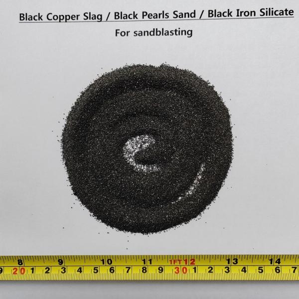 Black Copper slag black Iron-silicate black pearls sand 20/40 mesh for