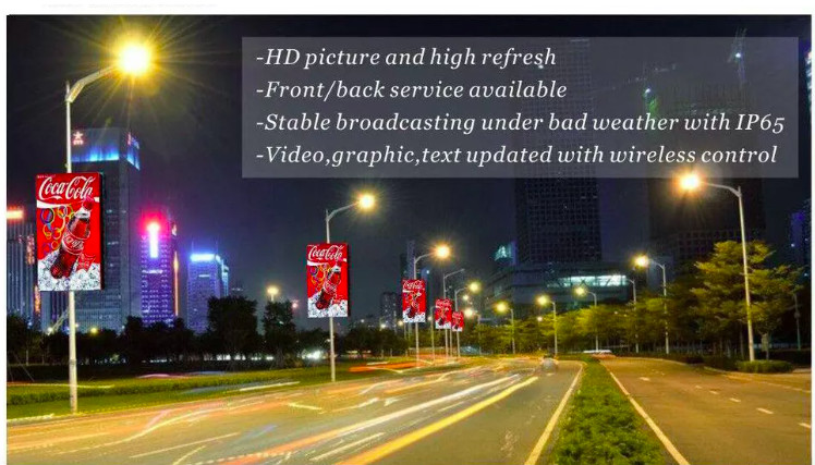 HD Outdoor P5 Street Pillar Pole Led Display Lighting Screen 3G/4G/5G
