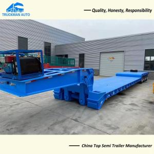 China Three Axle 80 Tons Removable Gooseneck Low Bed Trailer For Excavator Transport factory