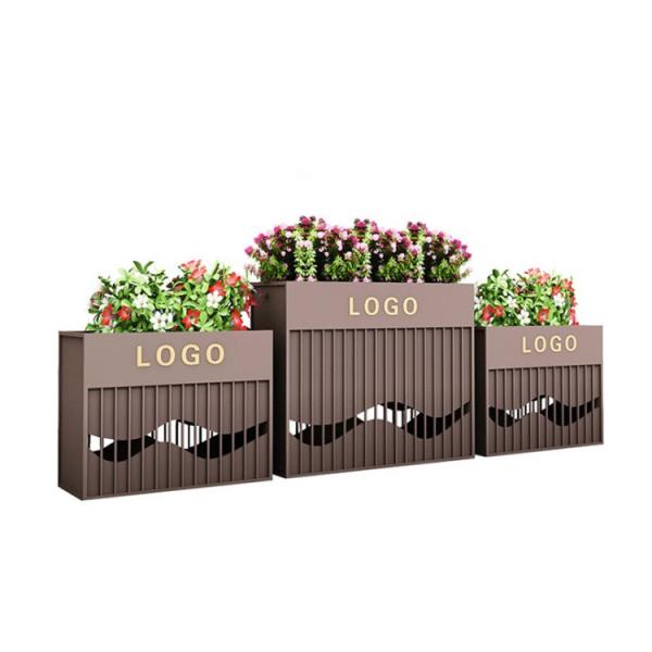 China Custom hollow out flower pot extra large rectangular planter factory
