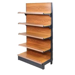 China Hot Sale Highly Recommended Environmental Protection Wood Grain Single-sided Supermarket Shelves factory