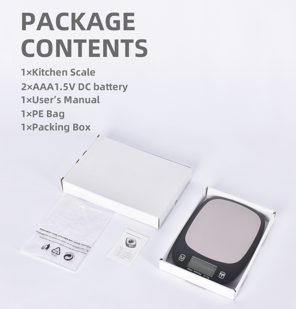 5KG Maximum Weight Recommendation Nutritional Scale Accurate Kitchen Scales Waterproof Digital Kitchen Weighing Scale
